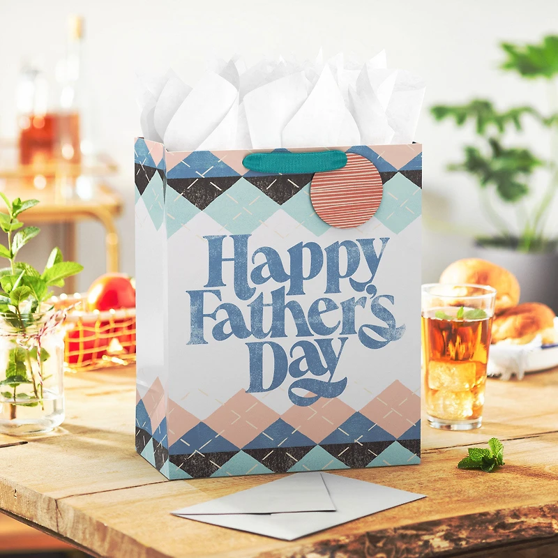 13" Happy Father's Day Argyle Large Gift Bag for only USD 4.99 | Hallmark