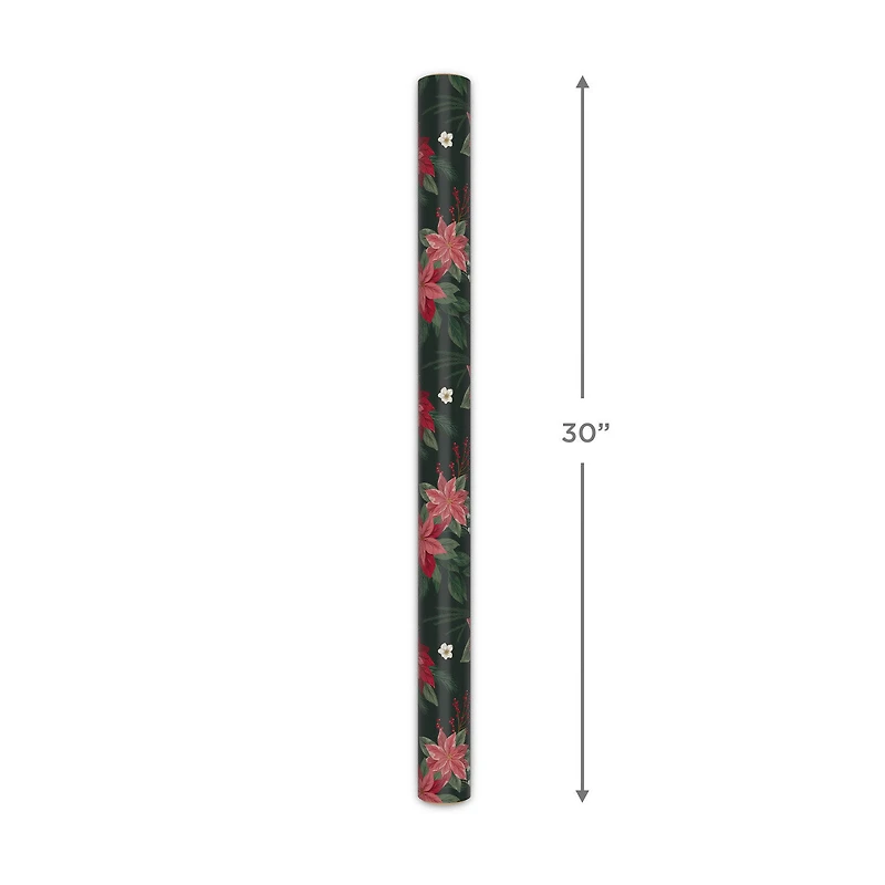 Poinsettias on Black Christmas Wrapping Paper Roll, 35 sq. ft. for only USD 4.99 | Hallmark