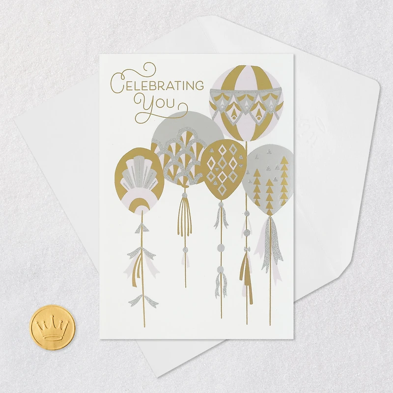 Silver and Gold Balloons Birthday Card for only USD 4.99 | Hallmark