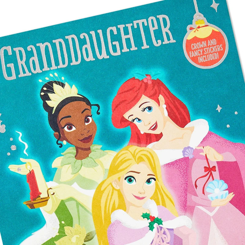 Disney Princess Christmas Card for Granddaughter With Crown and Stickers for only USD 6.59 | Hallmark
