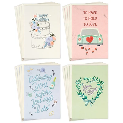 Celebrating the Happily-Ever-Aftering Assorted Engagement and Wedding Cards, Pack of 16 for only USD 10.99 | Hallmark