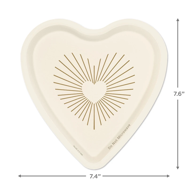 Gold and Ivory Heart-Shaped Dessert Plates, Set of 8 for only USD 4.99 | Hallmark