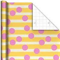 Pink Dots and Yellow Stripes Tall Wrapping Paper Roll, 35 sq. ft. for only USD 5.99 | Hallmark