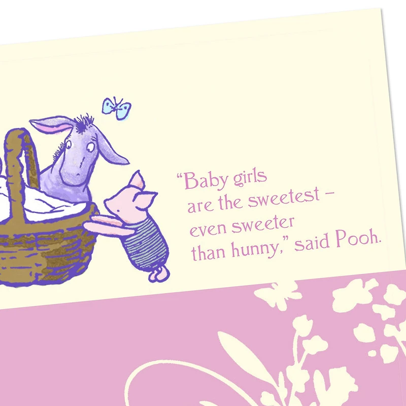 Disney Winnie the Pooh, Piglet and Eeyore New Baby Girl Card for only USD 2.99 | Hallmark