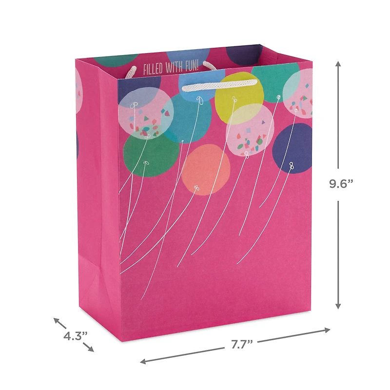 9.6" Balloons on Magenta Medium Gift Bag for only USD 3.99 | Hallmark