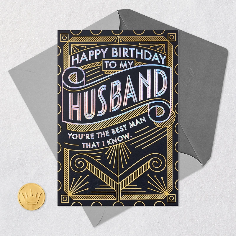 Best Man I Know Art Deco Romantic Birthday Card for Husband for only USD 5.99 | Hallmark