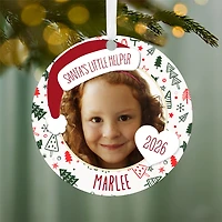 Holiday Round Metal Personalized Ornament, Custom Photo and Text for only USD 17.99 | Hallmark