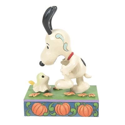 Jim Shore Peanuts Scared Snoopy and Woodstock Ghost Figurine, 5.1" H for only USD 44.99 | Hallmark