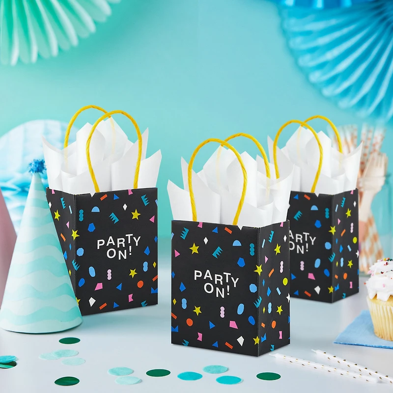 4" "Party On" Mini Treat Bags With Handles, Pack of 4 for only USD 4.99 | Hallmark