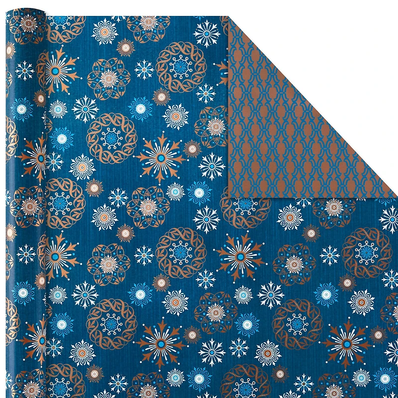 Elegant Blues 4-Pack Blue and Gold Reversible Wrapping Paper, 150 sq. ft. for only USD 19.99 | Hallmark