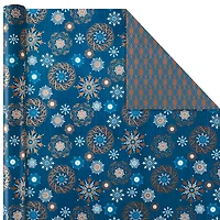 Elegant Blues 4-Pack Blue and Gold Reversible Wrapping Paper, 150 sq. ft. for only USD 19.99 | Hallmark