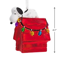 Peanuts® Snoopy on Holiday Doghouse Blown Glass Hallmark Ornament for only USD 14.99 | Hallmark
