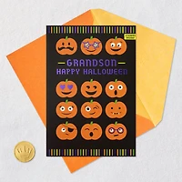 Fun Pumpkin Faces Halloween Card With Stickers for Grandson for only USD 4.99 | Hallmark
