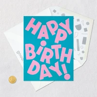 Pink Letters on Teal Birthday Card for only USD 3.99 | Hallmark