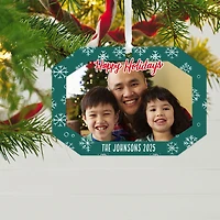 Green Snowflake Metal Personalized Ornament, Custom Photo and Text for only USD 17.99 | Hallmark