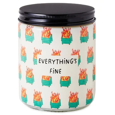 Dumpster Fire Everything's Fine Scented Single-Wick Jar Candle, 7 oz. for only USD 14.99 | Hallmark