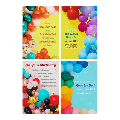 Bright Balloons Assorted Religious Birthday Cards, Box of 12 for only USD 8.99 | Hallmark
