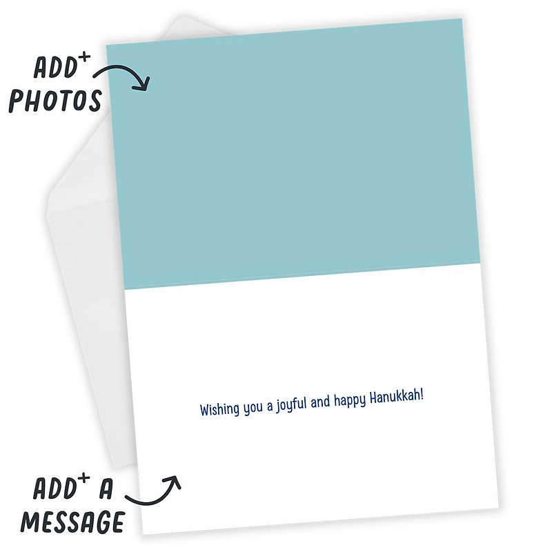Blue and White Block Lettering Custom Hanukkah Card for only USD 4.99 | Hallmark