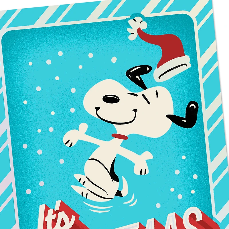 Peanuts® Dancing Snoopy on Blue Money Holder Christmas Card for only USD 2.99 | Hallmark