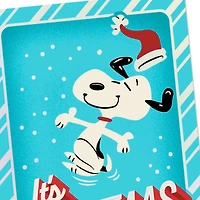 Peanuts® Dancing Snoopy on Blue Money Holder Christmas Card for only USD 2.99 | Hallmark