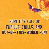 Cat on Light-Up Rocket Funny Musical Halloween Card for only USD 8.99 | Hallmark