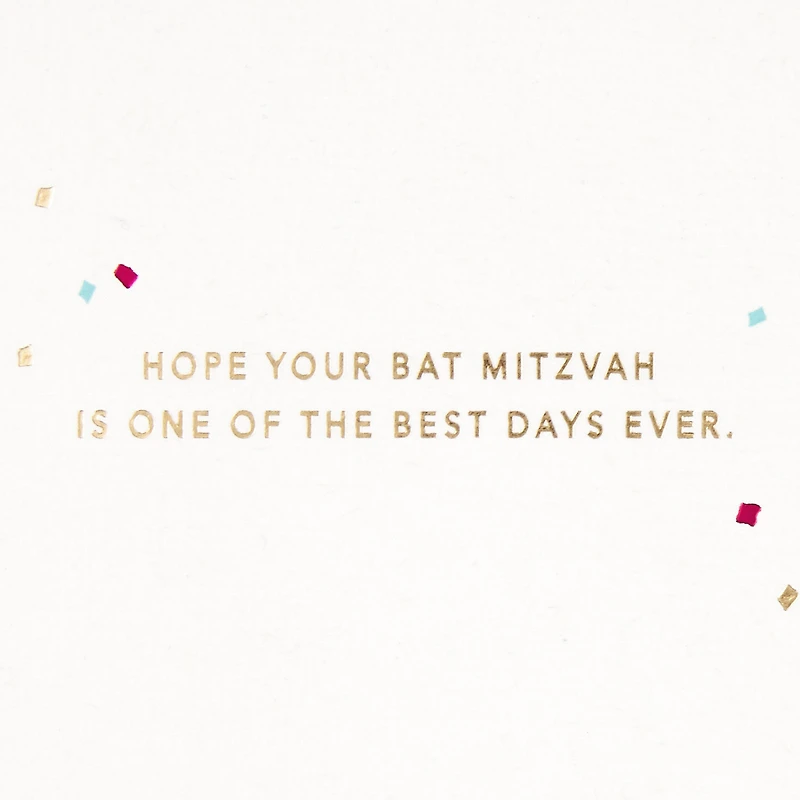 Pink and Gold Confetti Bat Mitzvah Card for only USD 8.59 | Hallmark
