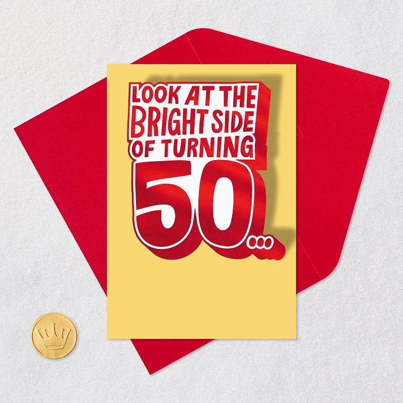 The Bright Side of Turning 50 Funny 50th Birthday Card for only USD 4.49 | Hallmark