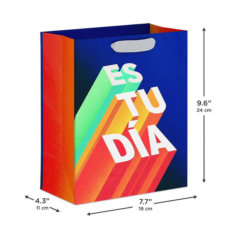 9.6" Es Tu Día Shadow Lettering on Blue Medium Gift Bag for only USD 3.99 | Hallmark