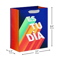 9.6" Es Tu Día Shadow Lettering on Blue Medium Gift Bag for only USD 3.99 | Hallmark
