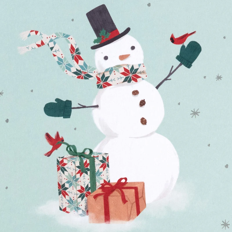 Festive Snowman on Green Packaged Christmas Cards, Set of 5 for only USD 5.00 | Hallmark