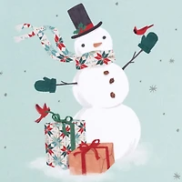 Festive Snowman on Green Packaged Christmas Cards, Set of 5 for only USD 5.00 | Hallmark