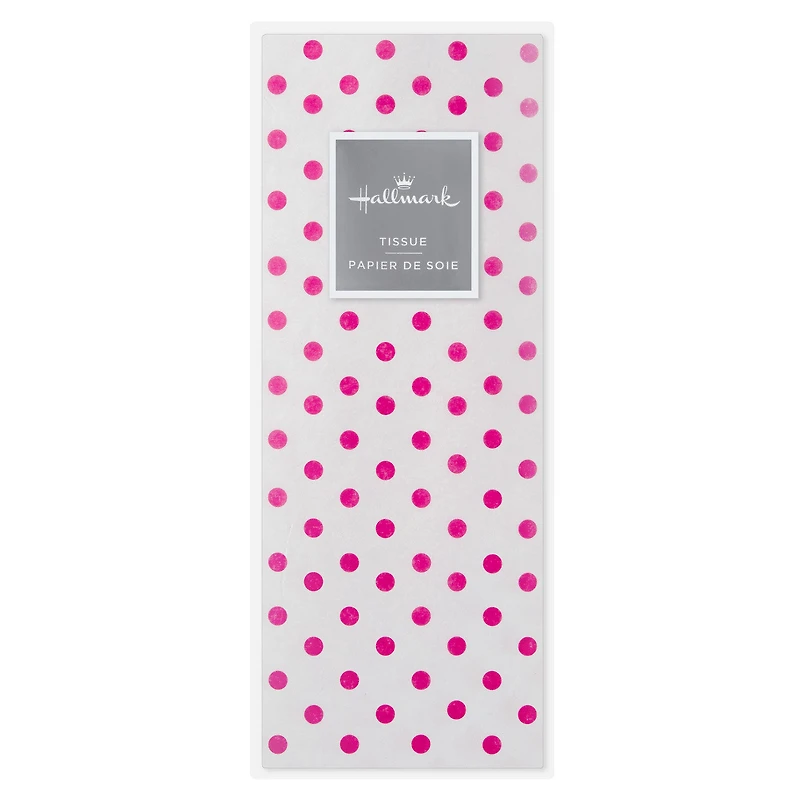 Hot Pink Polka Dots on White Tissue Paper, 6 sheets for only USD 1.99 | Hallmark
