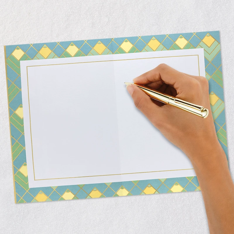 Art Deco Gold, Green and Blue Blank Card for only USD 8.99 | Hallmark