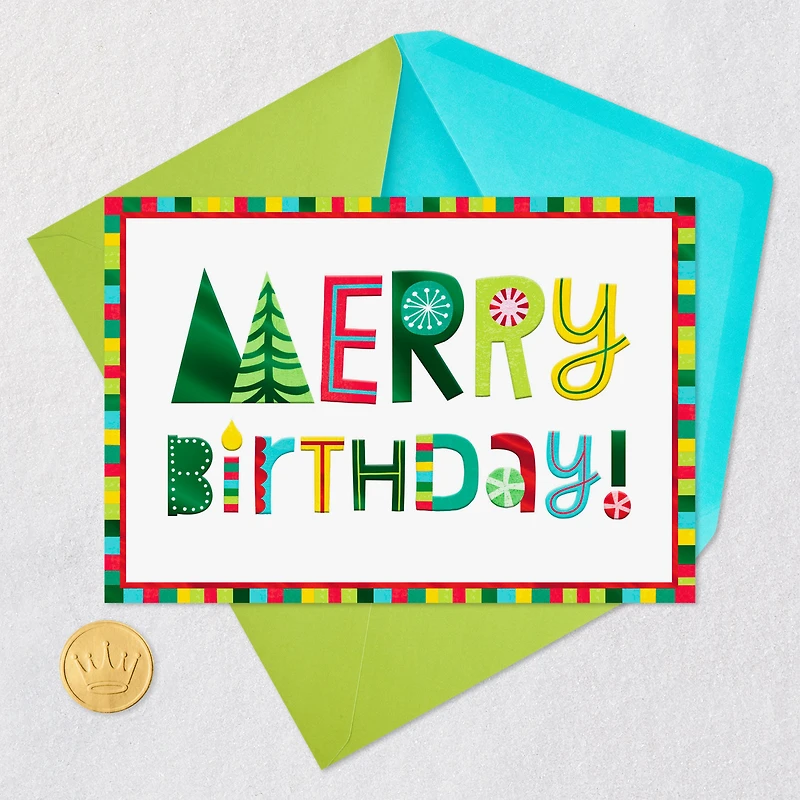 Colorful, Merry Wishes Christmas Birthday Card for only USD 3.99 | Hallmark