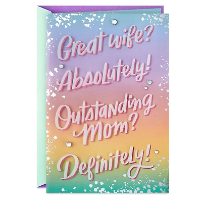Great Wife, Outstanding Mom Mother's Day Card for Wife for only USD 7.99 | Hallmark