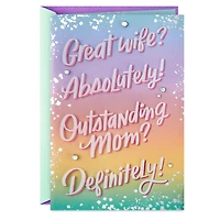 Great Wife, Outstanding Mom Mother's Day Card for Wife for only USD 7.99 | Hallmark