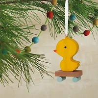 Yellow Duck Pull Toy Wood Hallmark Ornament for only USD 14.99 | Hallmark