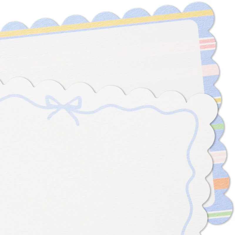 Scallops and Stripes Flat Note Cards in Caddy, Box of 40 for only USD 10.99 | Hallmark