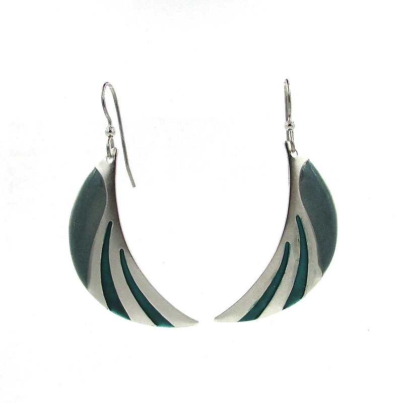 Silver Forest Crescent Moon Silver and Teal Drop Earrings for only USD 20.00 | Hallmark