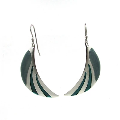 Silver Forest Crescent Moon Silver and Teal Drop Earrings for only USD 20.00 | Hallmark