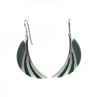 Silver Forest Crescent Moon Silver and Teal Drop Earrings for only USD 20.00 | Hallmark