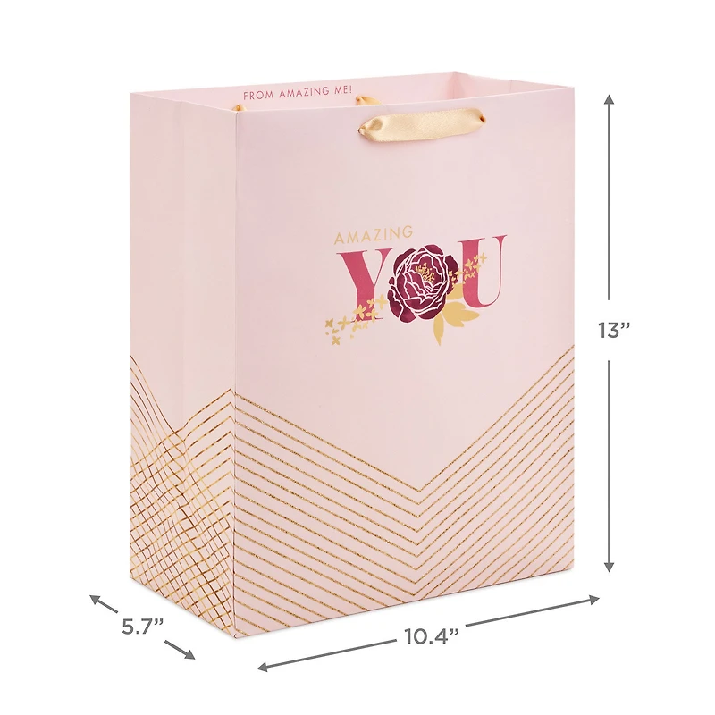 13" Amazing You Pink and Gold Large Gift Bag for only USD 4.99 | Hallmark
