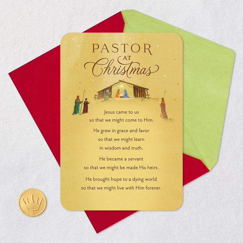 Celebrating His Coming Religious Christmas Card for Pastor for only USD 3.99 | Hallmark