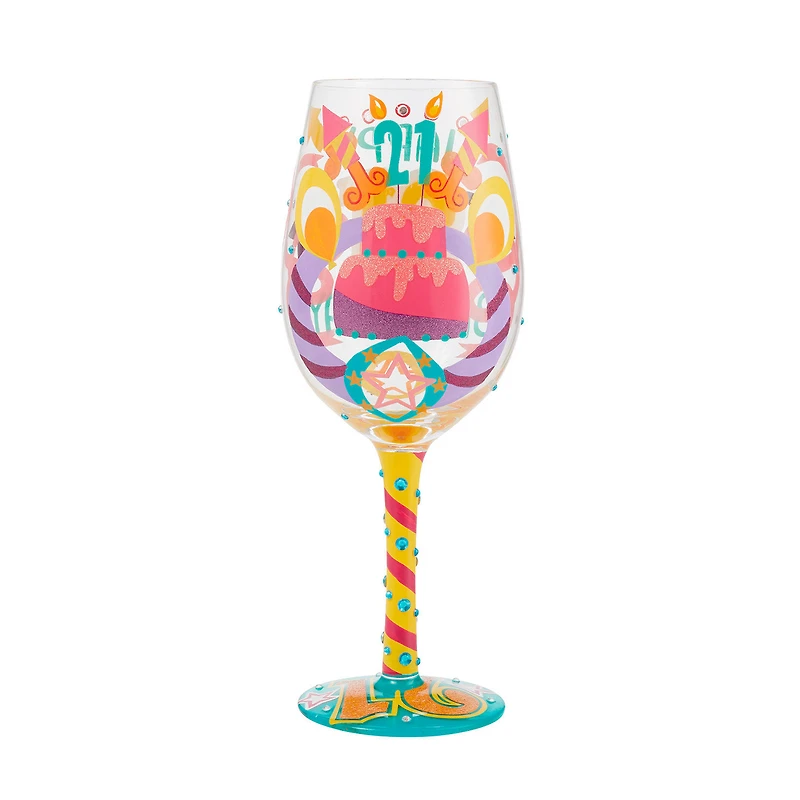 Lolita Happy 21st Birthday Handpainted Wine Glass, 15 oz. for only USD 34.99 | Hallmark