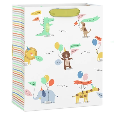 9.6" Animals in Party Hats With Balloons Medium Gift Bag for only USD 3.99 | Hallmark