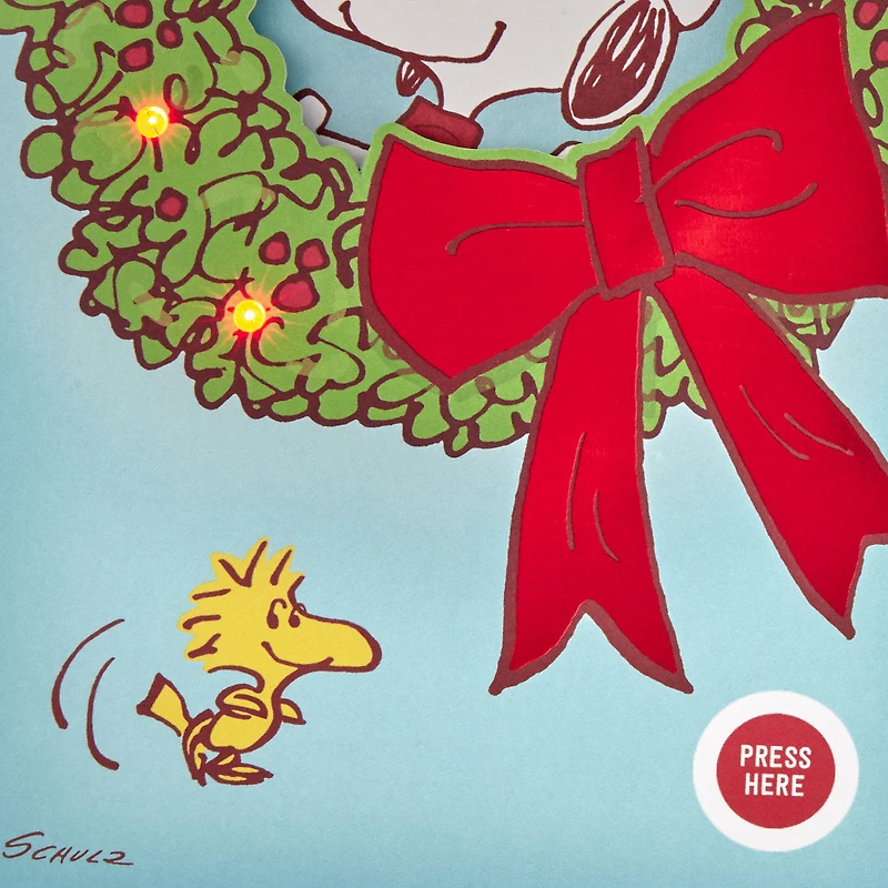 Peanuts® Snoopy and Woodstock Bright and Joyful Musical Christmas Card With Light for only USD 8.99 | Hallmark
