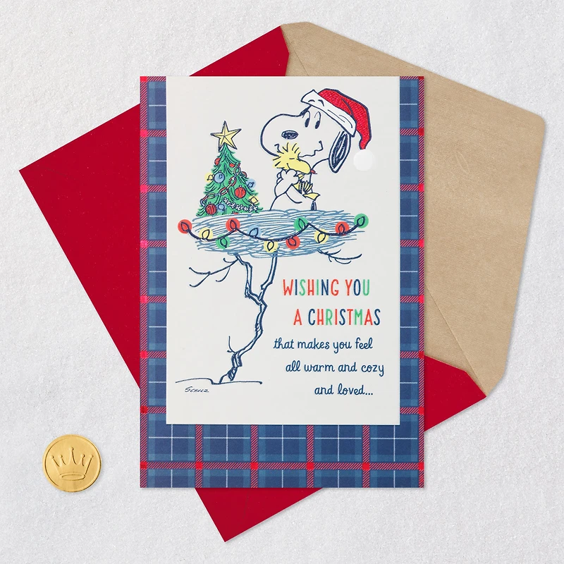 Peanuts® Snoopy and Woodstock Warm and Cozy Christmas Card for only USD 5.59 | Hallmark