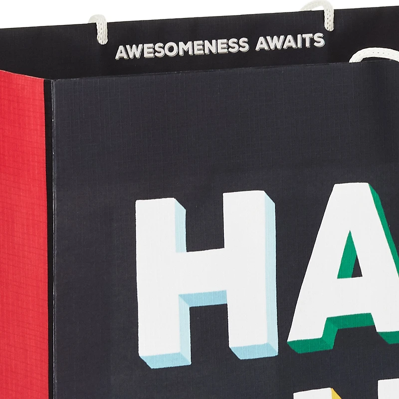 15" Shadow Letters on Black Extra-Deep Birthday Gift Bag for only USD 5.99 | Hallmark