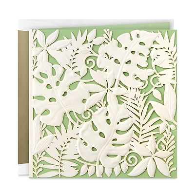 White Tropical Leaves on Mint Green Blank Card for only USD 8.59 | Hallmark