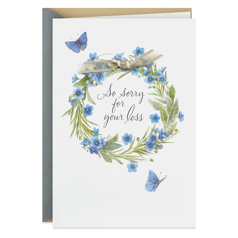 Marjolein Bastin Wreath With Butterflies Sympathy Card for only USD 4.99 | Hallmark